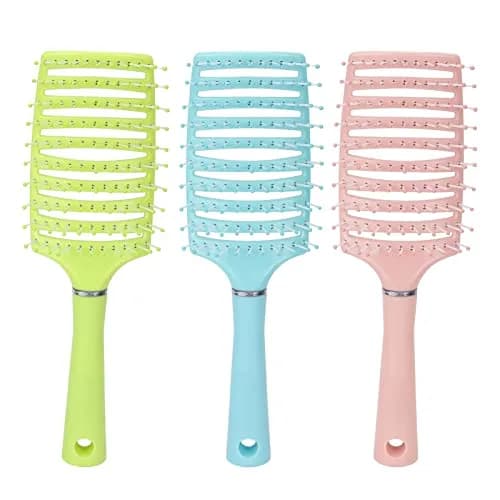 Yinhing Vented Paddle Hair Brush - Green | Detangling & Styling for Thick Straight Hair thumbnail 9