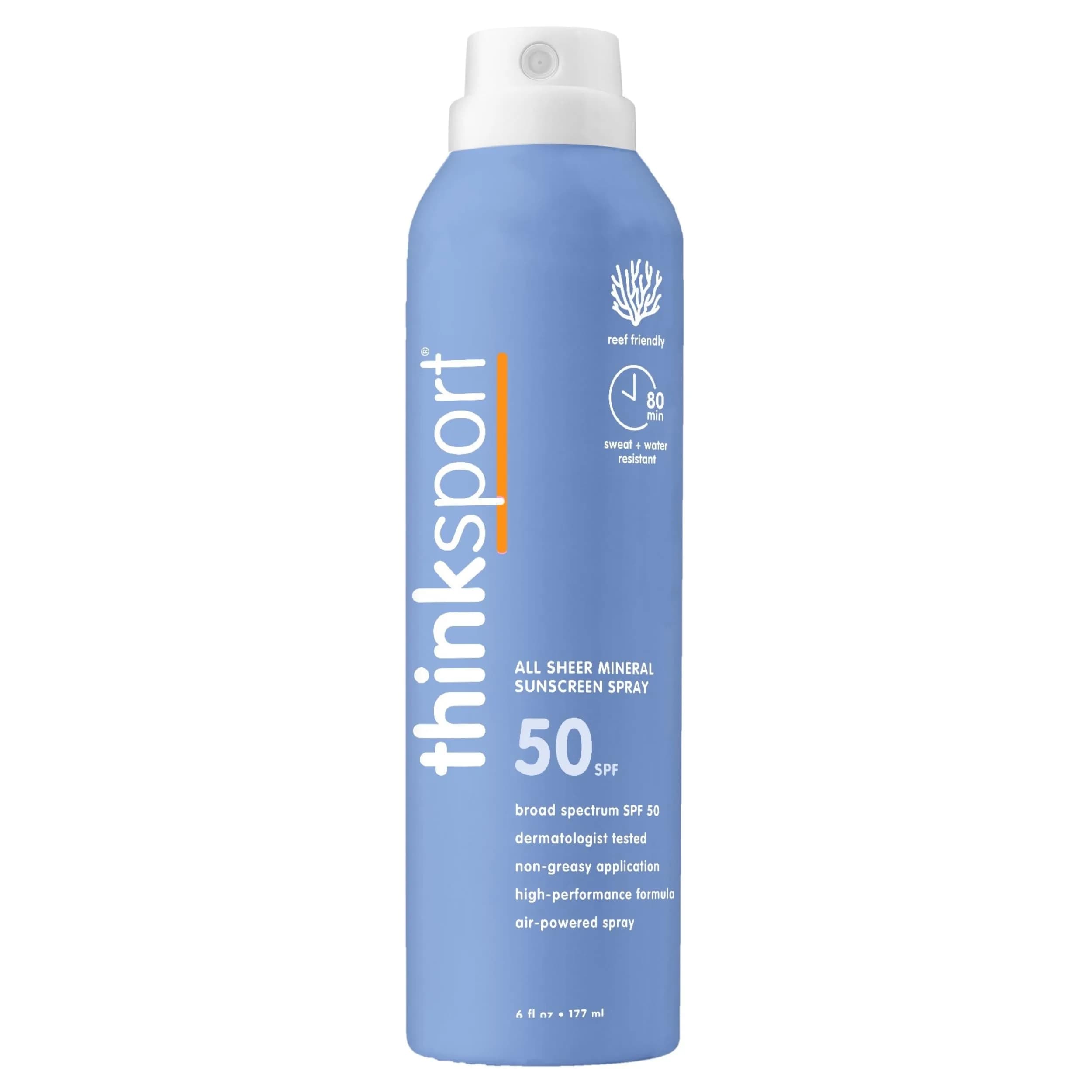 Thinksport Mineral Sunscreen Spray SPF 50+ 169.8ml (6 Fl Oz) | Reef-Safe, Water-Resistant - main product image