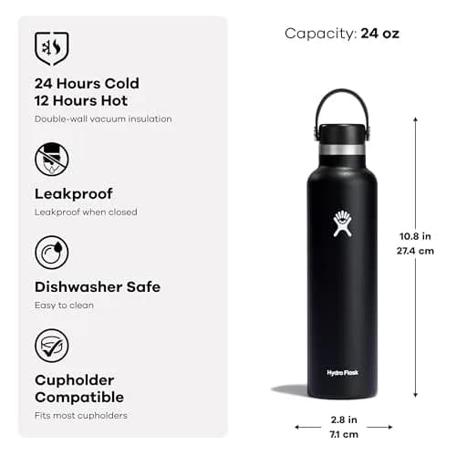 Hydro Flask Water Bottle - Insulated Stainless Steel - Non Spill, Leakproof in 24 Oz Indigo Blue thumbnail 6