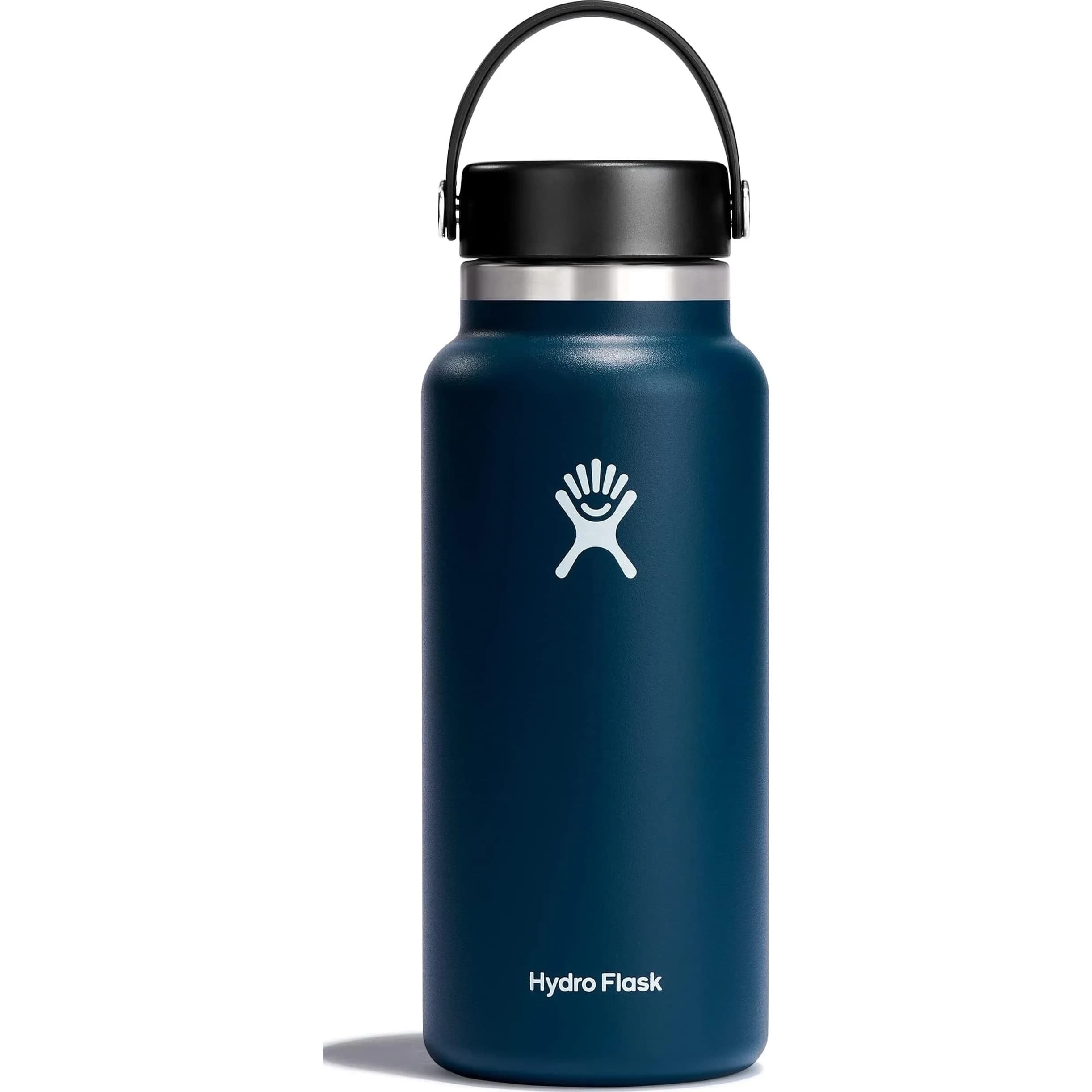 Hydro Flask Wide Mouth Water Bottle 32 Oz (946ml) | Insulated Stainless Steel, Leakproof Flex Cap — Indigo / 32 Oz