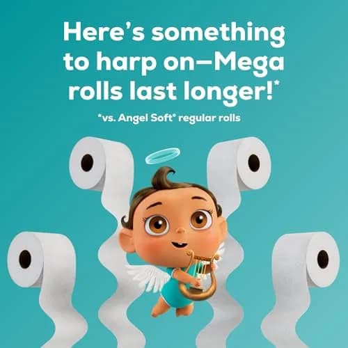 Angel Soft Toilet Paper, 12 Mega Rolls (3840 Sheets Total) | Soft & Strong 2-Ply Tissue thumbnail 4