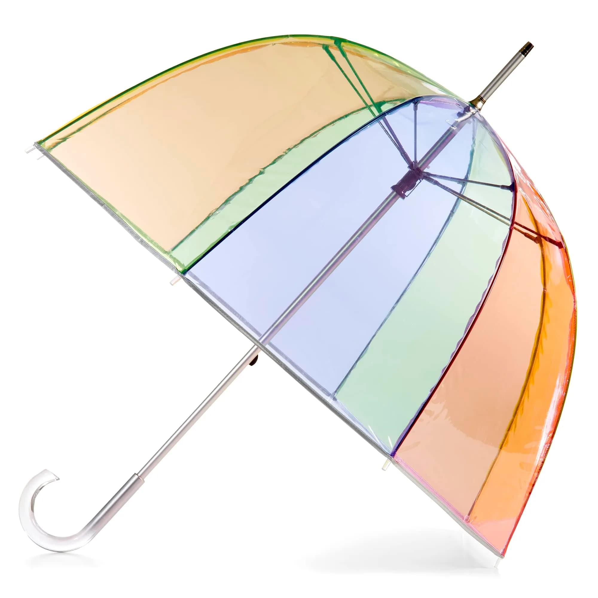 totes Clear Canopy Bubble Umbrella with J Hook Handle and Auto Open, 130 cm (51 inches) Arc | Windproof and Water-Repellent