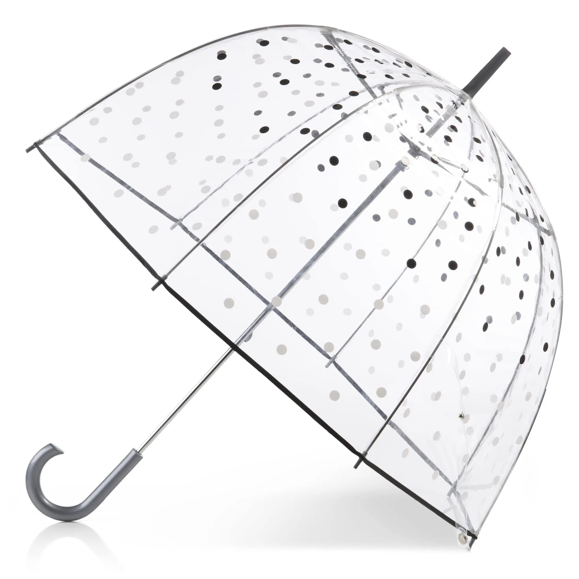 Totes Clear Canopy Bubble Umbrella with J Hook Handle & Enhanced Visibility 129.54cm (51" Arc) | Windproof Dome Design