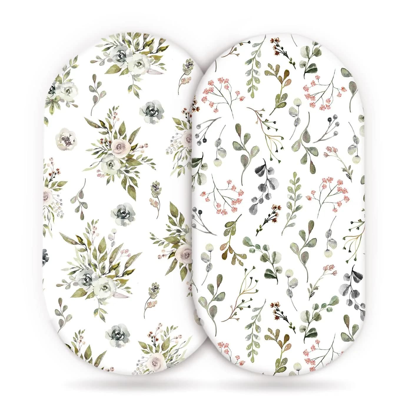 GRSSDER Ultra Soft Bassinet Sheet 2 Pack | Jersey Knit Fitted Sheet for Oval, Hourglass, Rectangular Mattresses (32" x 16" x 5") — Fresh Green