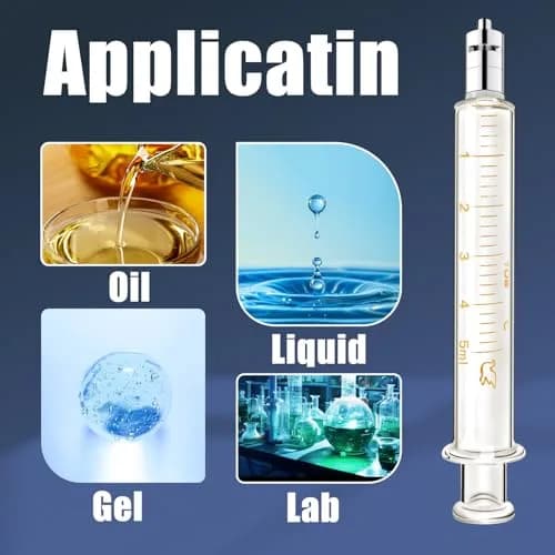 Jiaxix 2-Pack 5ml Borosilicate Glass Syringe | Reusable, High-Temperature Resistant, Precise Liquid Extraction thumbnail 4