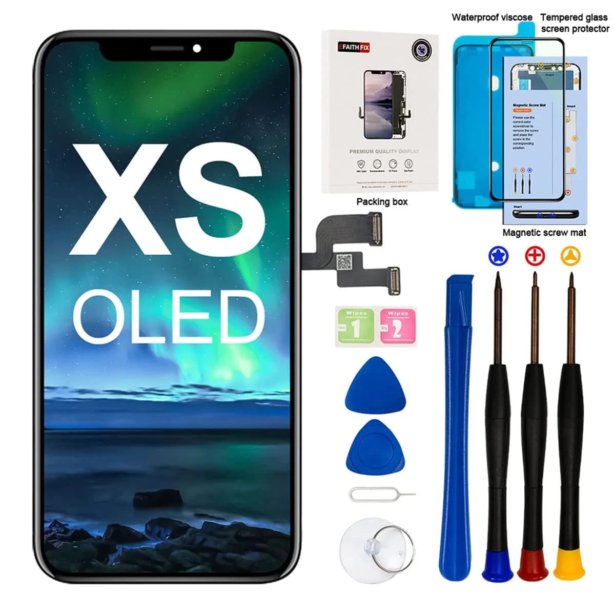 EFAITHFIX White iPhone 8 Plus Screen Replacement 13.97 cm (5.5 Inch) | High Resolution Display — for iPhone XS OLED