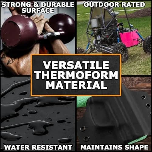Holstex Kydex V Thermoform Sheet - Black P1 Texture 0.080in (20.3cm x 30.5cm) | USA-Made for Holster Making thumbnail 4