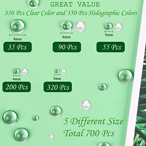 MIKIMIQI 700 Pcs Clear Dewdrop Holographic Water Embellishments | Scrapbooking & Card Making Supplies thumbnail 2