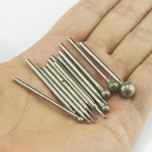Luo ke 13 Pcs 0.5mm - 8mm Round Ball Shape Diamond Burr | Carving, Grinding, Cutting thumbnail 4