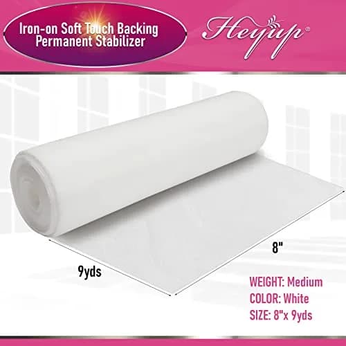 HEYUP Iron on Embroidery Stabilizer 8" x 9 Yd Light Weight Prevent Scratchy Sensitive Skin thumbnail 5
