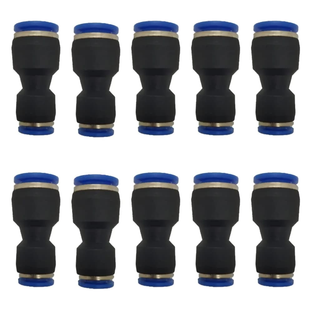 ROZESAZZ Pneumatic Quick Connector 5/16" OD x 1/4" OD Straight Reducer Union (Pack of 10) | Connects Different Tube Sizes — 8mm-6mm