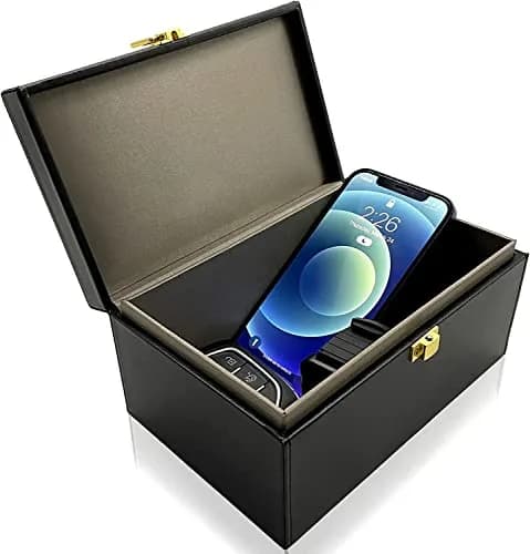 briidea Faraday Box Key Fob Protector, Keyless Entry Car Key Safe Protector, Signal Blocking Shielding Box for Car Keys (L, Black) thumbnail 1