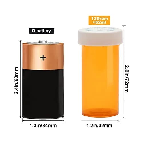 Obami 13 Dram (52ml) Orange Medicine Pill Bottles with Child-Resistant Caps - 12 Count | Perfect for Travel & Pharmacy Use thumbnail 3