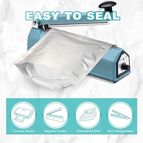 SHXWELL 1 Quart (0.95L) Mylar Bags with Oxygen Absorbers & Labels, 10 Mil Thick, 7"x10" Zipper Pouches | Long-Term Food Storage thumbnail 4