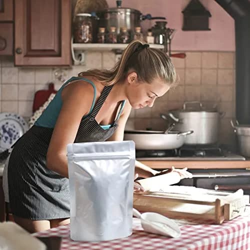 SHXWELL 1 Quart (0.95L) Mylar Bags with Oxygen Absorbers & Labels, 10 Mil Thick, 7"x10" Zipper Pouches | Long-Term Food Storage thumbnail 7