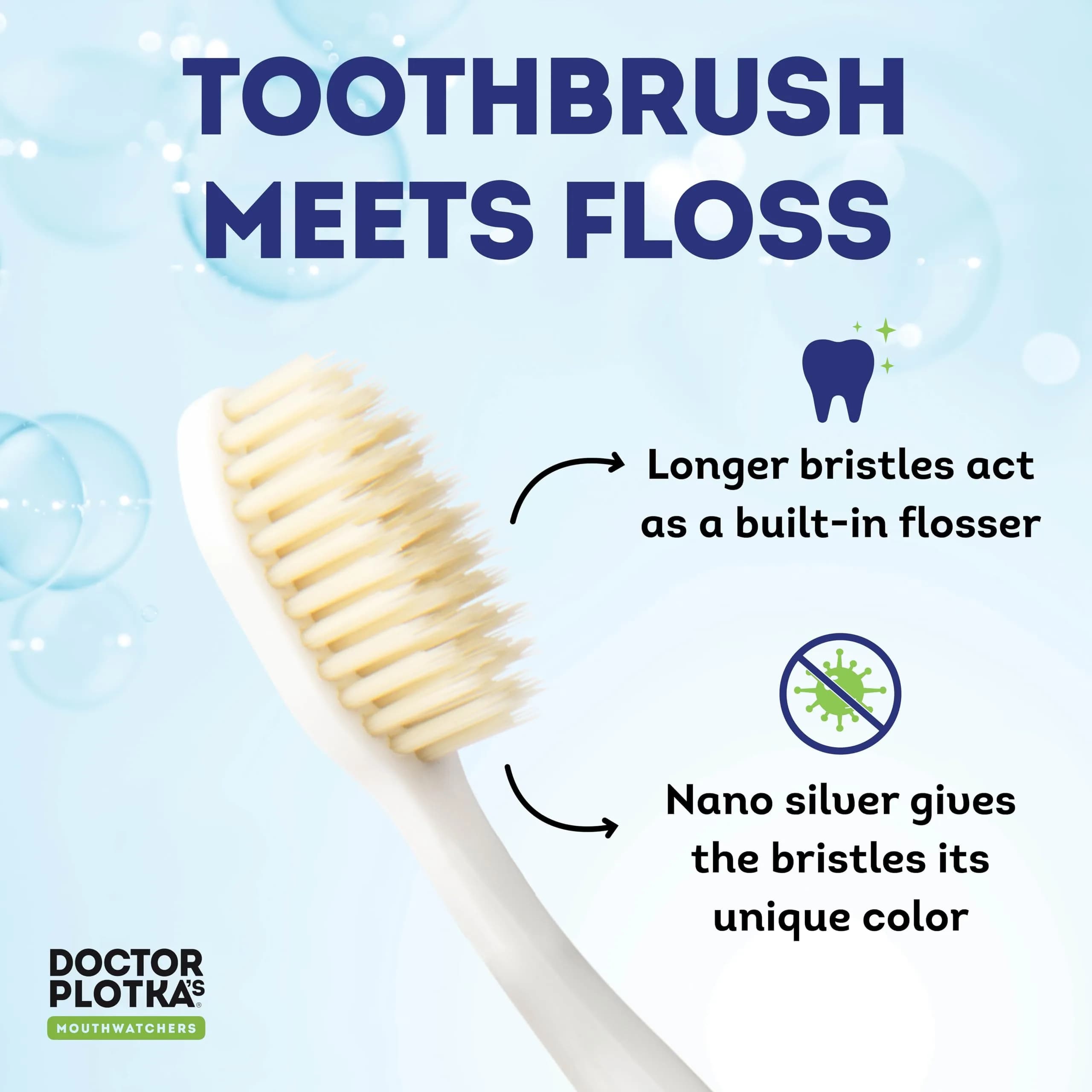 MOUTHWATCHERS Soft Flossing Manual Toothbrush 4-Pack | Gentle Deep Clean for Adults - view 2