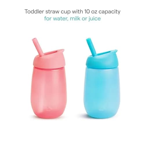 Munchkin Simple Clean Straw Cups for Toddlers 1-3, 10 Ounce (296ml), 2-Pack | Spill-Proof Toddler Cups thumbnail 2