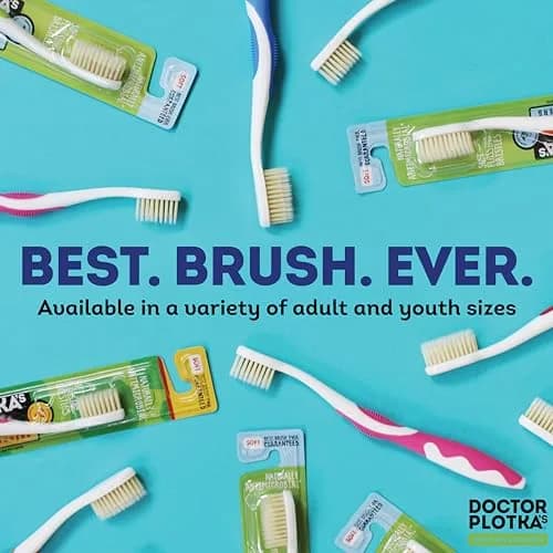 MOUTHWATCHERS Soft Flossing Manual Toothbrush 4-Pack Blue | Dual-Layered Bristles for Deep Clean thumbnail 5