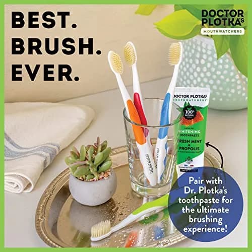 MOUTHWATCHERS Soft Flossing Manual Toothbrush, Adults, 2-Pack, Green | Dual-Layered Bristles for Deep Clean thumbnail 5