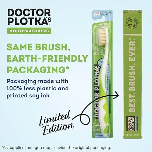 MOUTHWATCHERS Soft Flossing Manual Toothbrush 4-Pack Green | Built-in Flosser for Adults thumbnail 5