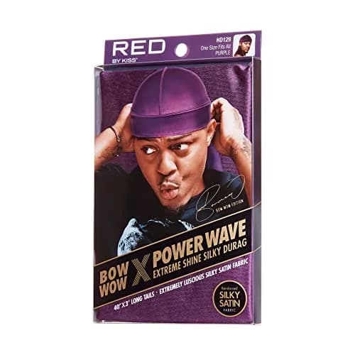 RED by Kiss Bow Wow X Power Wave Extreme Shine Silky Durag, Purple | Maximum Wave Compression thumbnail 4