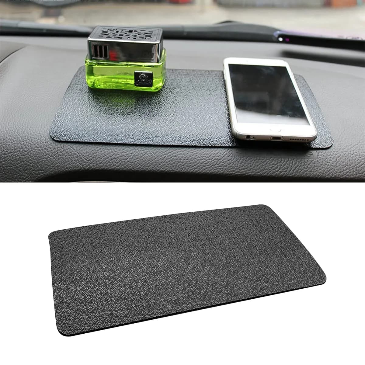 BLAU GRUN Universal Car Dashboard Anti-Slip Mat 27cm (10.6 Inch) x 15cm (5.9 Inch) | Holds Phones, Keys & More on Bumpy Roads — Black/Car
