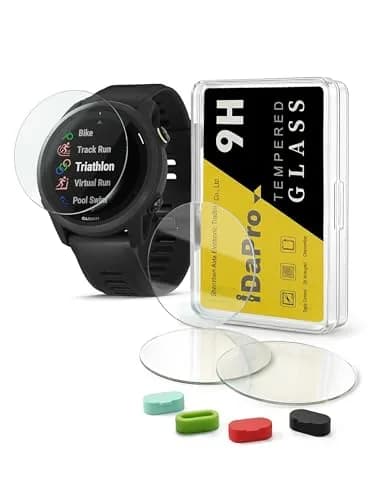 iDaPro Screen Protector for Garmin Forerunner 745 | 4-Pack Tempered Glass with Dust Plugs & ABS Box thumbnail 1