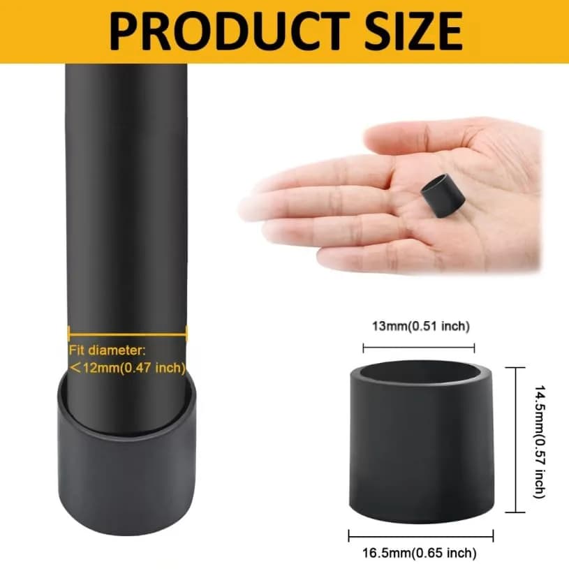 Auvotuis Black 32Pcs Furniture Floor Protector Tips for Legs <12mm | Protects Floors & Reduces Noise thumbnail 2
