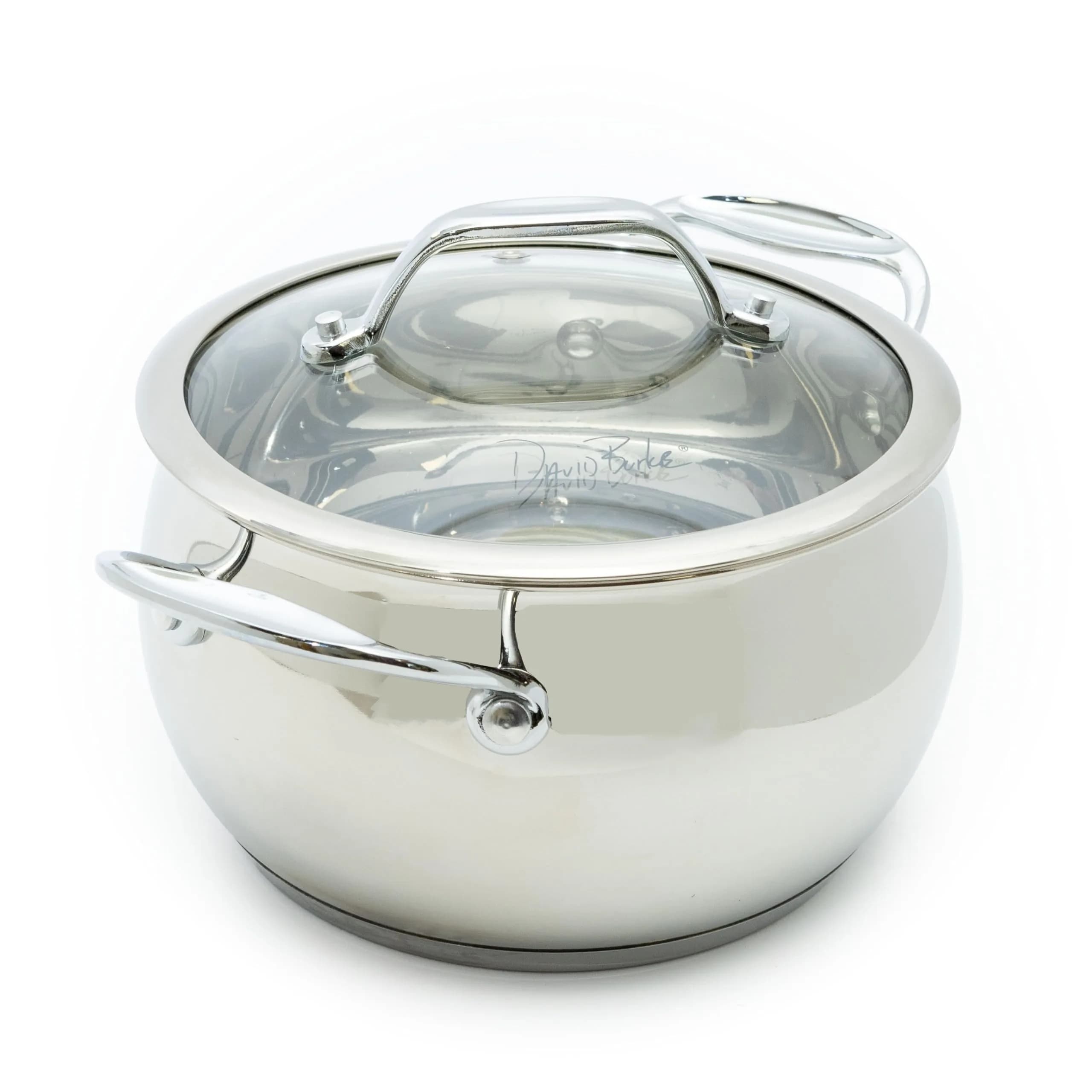 David Burke Splendor 9.5" Fry Pan with Vented Steam Lid – Heavy Gauge Stainless Steel (24 oz Capacity) — 13.5 Quarts