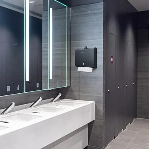 Gorlary Commercial Paper Towel Dispenser Wall Mount, Matte Black | Space-Saving Stainless Steel Design thumbnail 5