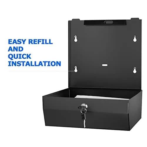 Gorlary Commercial Paper Towel Dispenser Wall Mount, Matte Black | Space-Saving Stainless Steel Design thumbnail 3