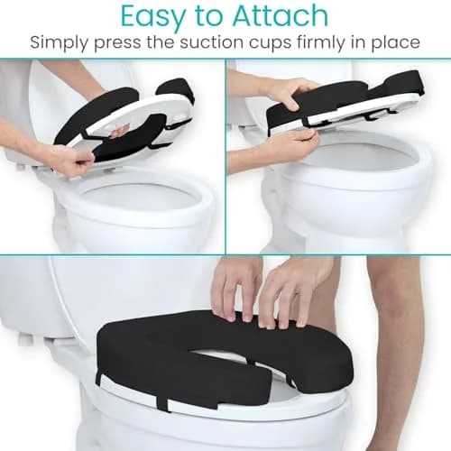 Vive Toilet Seat Cushion 2" Soft Foam | Relieves Pressure Points for Bathroom Mobility thumbnail 6