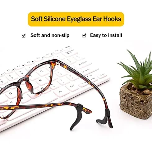 PTSLKHN Soft Silicone Eyeglass Ear Grips 10 Pairs (Black) | Secure Fit for Active Lifestyles thumbnail 3