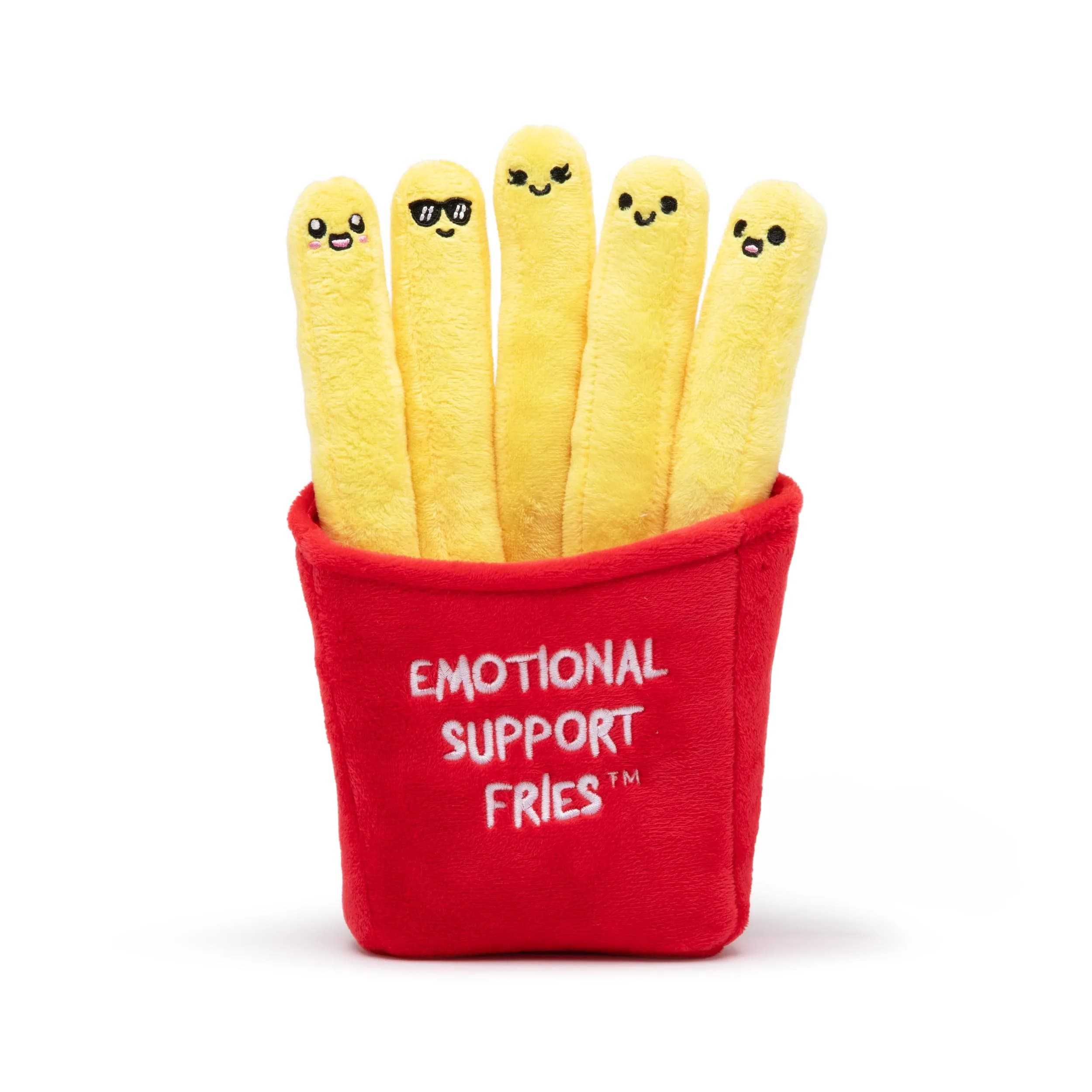 Relatable Emotional Support Fries Plush Toy Set 18 cm (7.25 in) | Soft Cuddly Toy with Carrying Basket