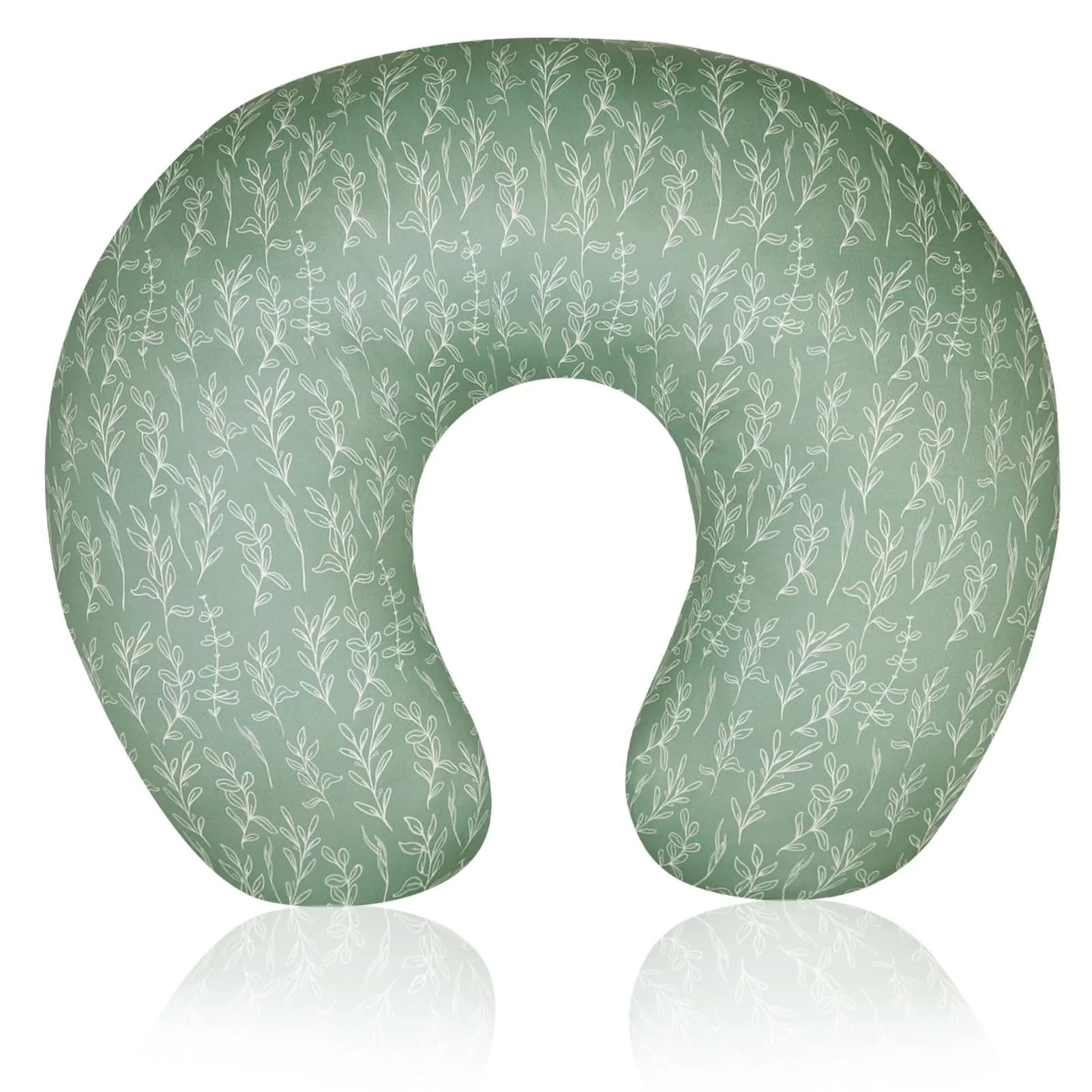 HNHUAMING Green Sage Nursing Pillow Cover | Hypoallergenic, Zippered, Fits 22.5 x 18 inch Pillows - main product image