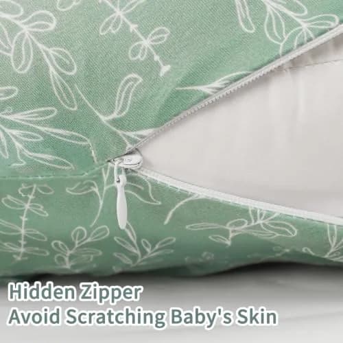 HNHUAMING Green Sage Nursing Pillow Cover | Hypoallergenic, Zippered, Fits 22.5 x 18 inch Pillows thumbnail 6
