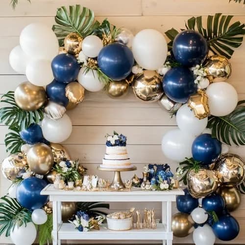 rubfac Navy Blue Balloons 129pcs Assorted Sizes | Party Garland Arch Kit for Birthday Baby Shower Wedding thumbnail 4