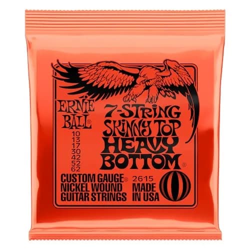 Ernie Ball Skinny Top Heavy Bottom 7-String Slinky Nickel Wound Electric Guitar Strings 10-62 Gauge | Balanced Tone for Lead & Rhythm thumbnail 1