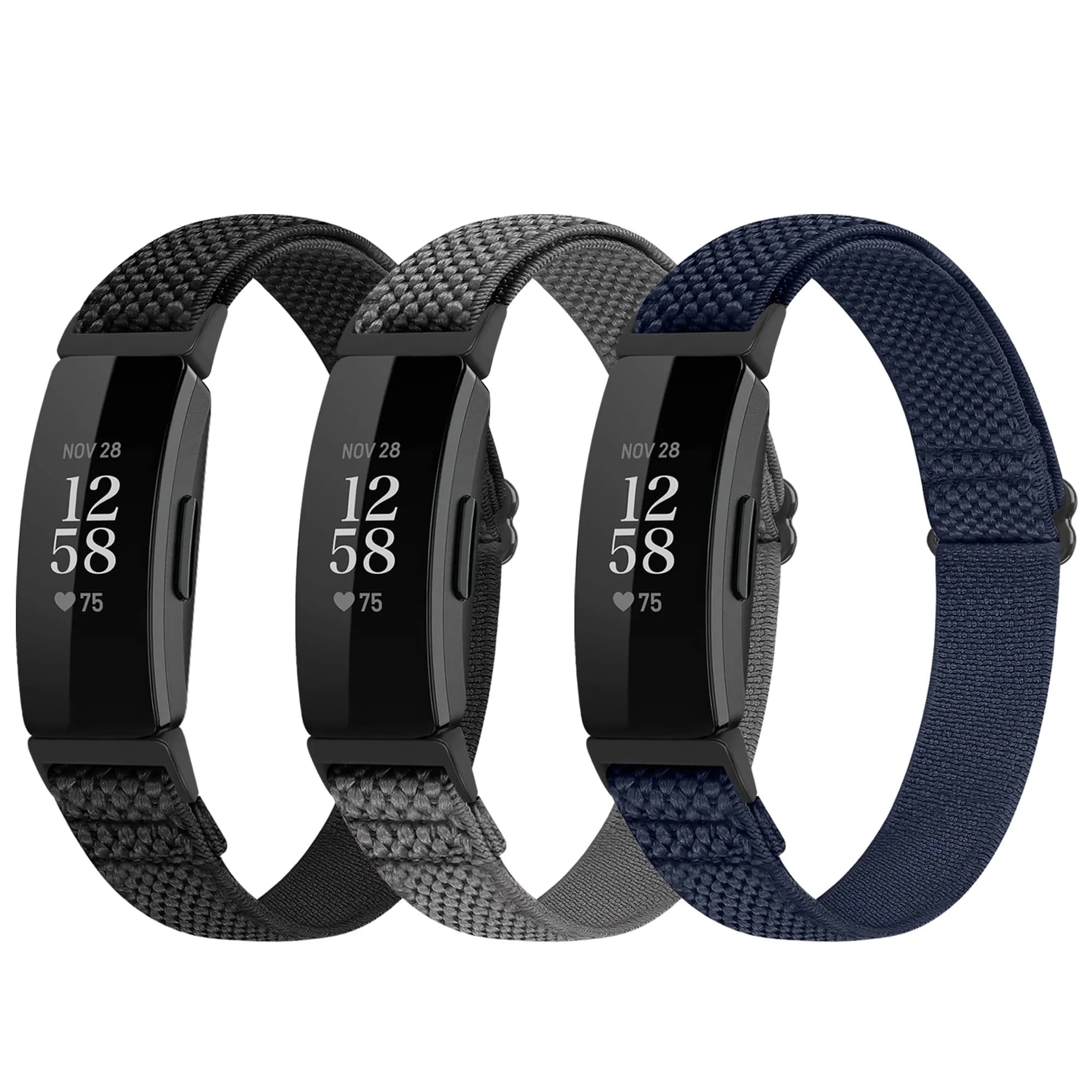 Huamanlou Adjustable Nylon Sport Bands for Fitbit Inspire 3 & More | Breathable, Stretchy, Unisex Wristbands