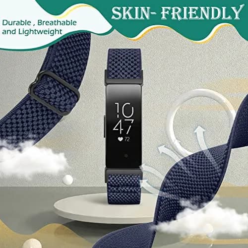 Huamanlou Adjustable Nylon Sport Bands for Fitbit Inspire 3 & More | Breathable, Stretchy, Unisex Wristbands thumbnail 4