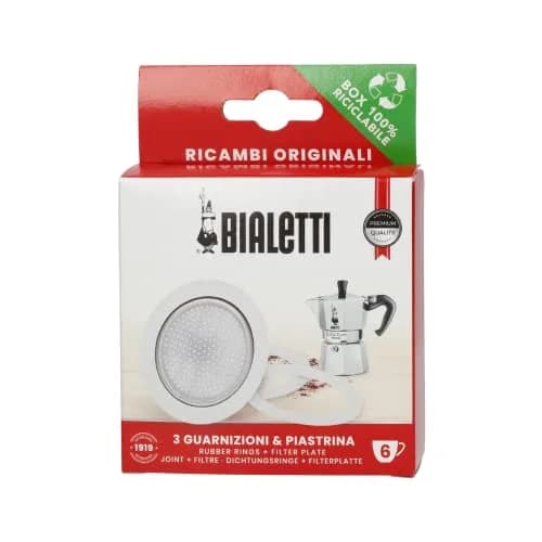 Bialetti Moka Pot Spare Parts Kit for 6-Cup Moka Express | 3 Gaskets & 1 Plate thumbnail 1