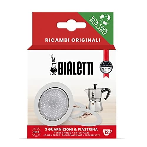 Bialetti Moka Pot 12-Cup Replacement Gaskets & Filter Plate | Genuine Italian Parts thumbnail 1