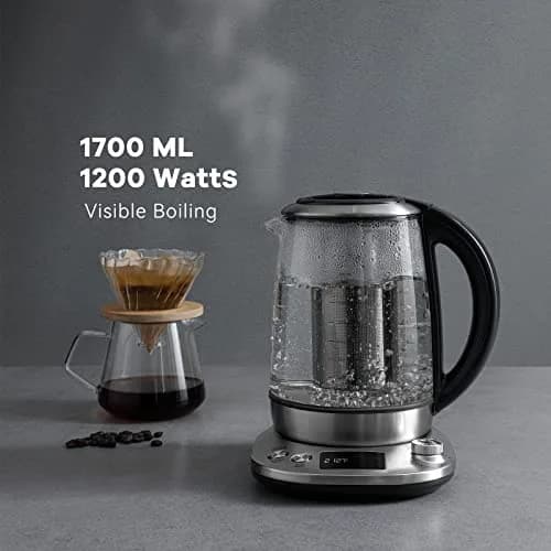 Mecity Electric Tea Kettle with Removable Infuser 1.7L | 9 Preset Brewing Programs & Temp Control thumbnail 8