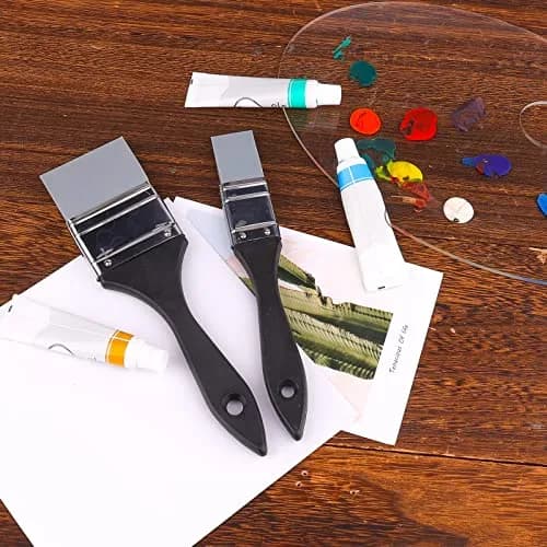 AIEX 2pcs Flat Silicone Paint Brushes 1 & 2 Inch | Durable, Easy to Clean, Precise Painting thumbnail 4