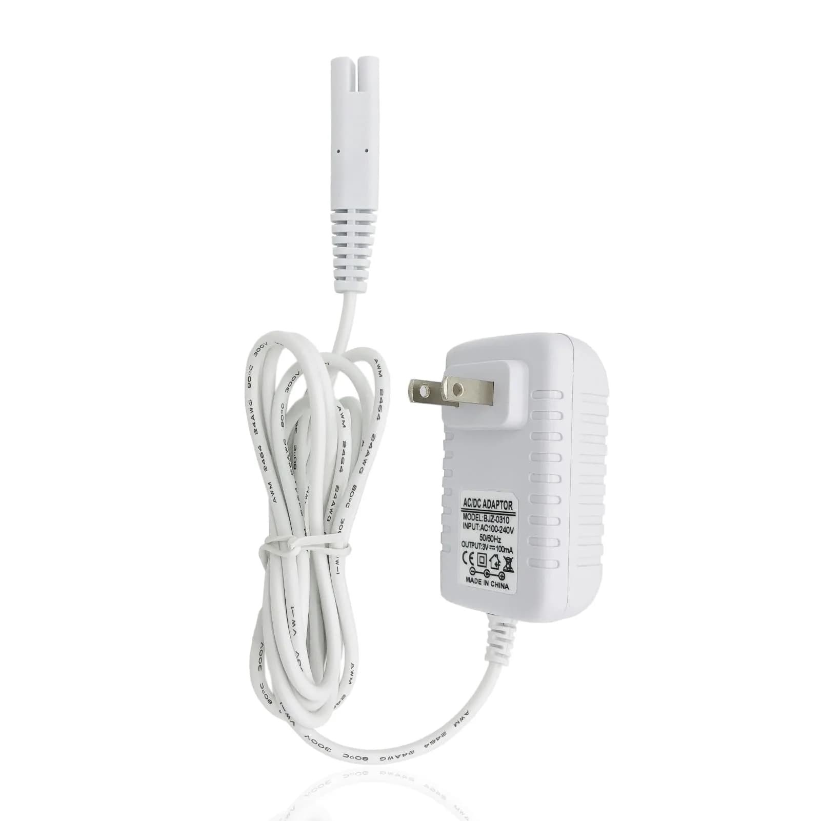 PDEEY 3V Water Flosser Charger Replacement Wall Adapter 5 ft Cable | Compatible with Waterpik WP360 WP462 WP450 - main product image