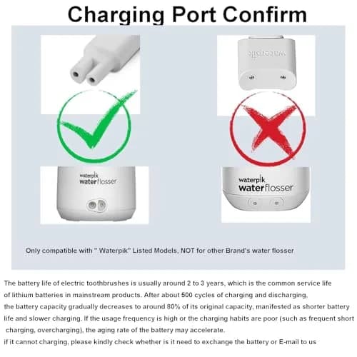 PDEEY 3V Water Flosser Charger Replacement Wall Adapter 5 ft Cable | Compatible with Waterpik WP360 WP462 WP450 thumbnail 7