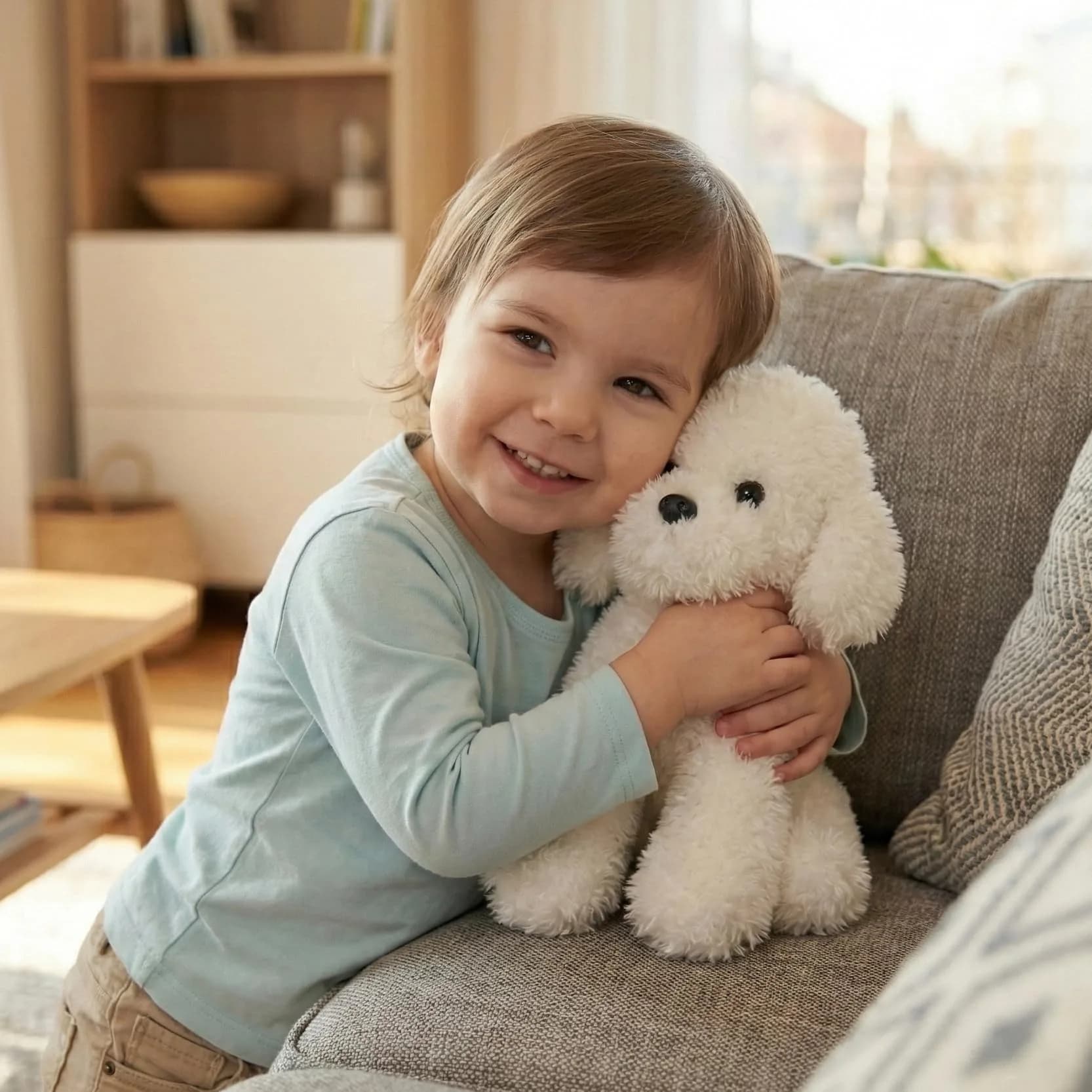 WEIGEDU White Toy Poodle Stuffed Animal Dog Puppy - Bichon Frise Maltese Maltipoo White Labradoodle Plush Toy for Kids and Babies 12.6" thumbnail 3