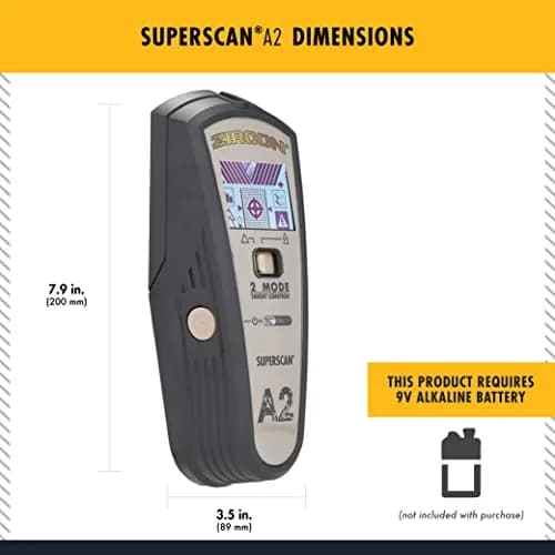 Zircon SuperScan A2 Advanced Stud Finder with 2 Mode Target Control | DeepScan & StudScan Modes thumbnail 6