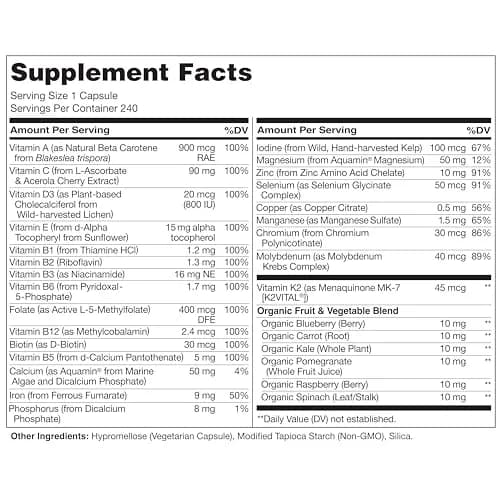 NATURELO One Daily Multivitamin for Women 240 Count | Plant-Based, Non-GMO, Gluten-Free thumbnail 3