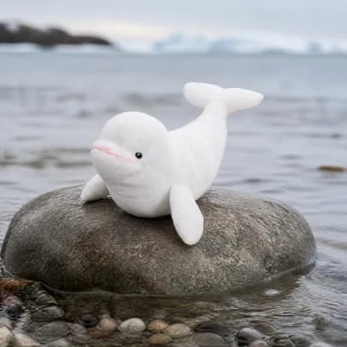 Wild Republic Ecokins Mini Beluga Whale Plush Toy 8" | Ecofriendly Recycled Water Bottle Fabric thumbnail 2